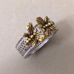 New! Double Bee Ring Size 10